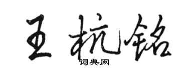 骆恒光王杭铭行书个性签名怎么写