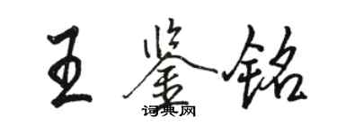 骆恒光王鉴铭行书个性签名怎么写