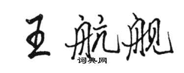 骆恒光王航舰行书个性签名怎么写