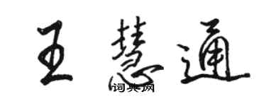 骆恒光王慧通行书个性签名怎么写