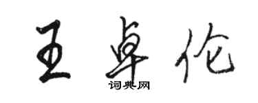 骆恒光王卓伦行书个性签名怎么写