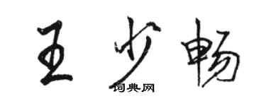 骆恒光王少畅行书个性签名怎么写