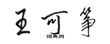 骆恒光王可筝行书个性签名怎么写
