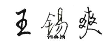 骆恒光王锡爽行书个性签名怎么写
