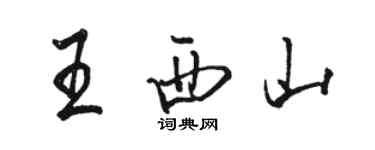 骆恒光王西山行书个性签名怎么写