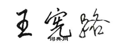 骆恒光王宪路行书个性签名怎么写