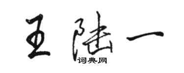 骆恒光王陆一行书个性签名怎么写
