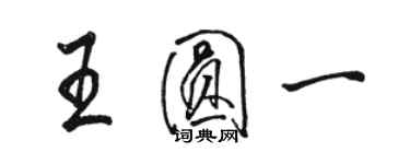 骆恒光王圆一行书个性签名怎么写