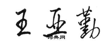 骆恒光王亚勤行书个性签名怎么写