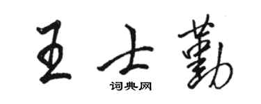 骆恒光王士勤行书个性签名怎么写