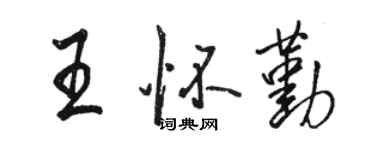 骆恒光王怀勤行书个性签名怎么写