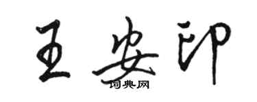 骆恒光王安印行书个性签名怎么写