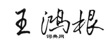 骆恒光王鸿根行书个性签名怎么写