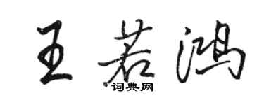 骆恒光王若鸿行书个性签名怎么写