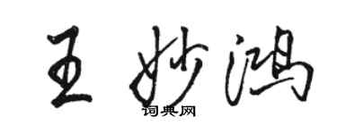 骆恒光王妙鸿行书个性签名怎么写