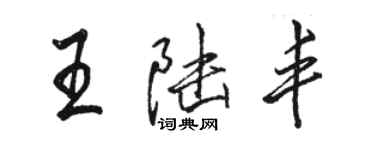 骆恒光王陆丰行书个性签名怎么写