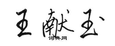 骆恒光王献玉行书个性签名怎么写