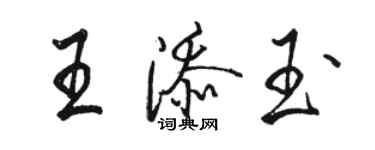 骆恒光王添玉行书个性签名怎么写