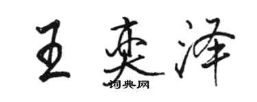 骆恒光王奕泽行书个性签名怎么写