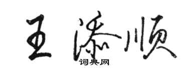 骆恒光王添顺行书个性签名怎么写