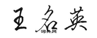 骆恒光王名英行书个性签名怎么写