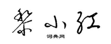 梁锦英黎小红草书个性签名怎么写
