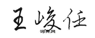 骆恒光王峻任行书个性签名怎么写