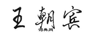 骆恒光王朝宾行书个性签名怎么写
