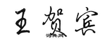 骆恒光王贺宾行书个性签名怎么写