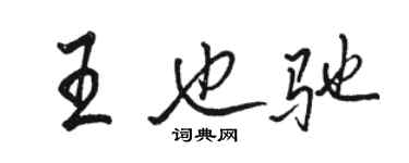 骆恒光王也驰行书个性签名怎么写