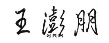 骆恒光王澎朋行书个性签名怎么写