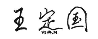 骆恒光王定国行书个性签名怎么写