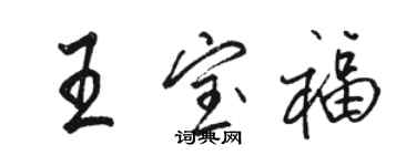 骆恒光王宝福行书个性签名怎么写