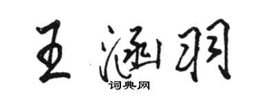 骆恒光王涵羽行书个性签名怎么写