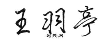 骆恒光王羽亭行书个性签名怎么写