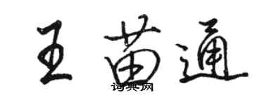 骆恒光王苗通行书个性签名怎么写