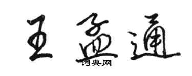 骆恒光王孟通行书个性签名怎么写