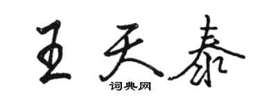 骆恒光王天泰行书个性签名怎么写