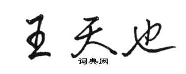 骆恒光王天也行书个性签名怎么写