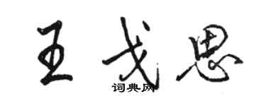 骆恒光王戈思行书个性签名怎么写