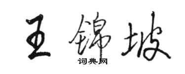 骆恒光王锦坡行书个性签名怎么写