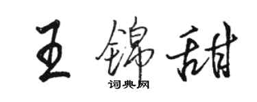 骆恒光王锦甜行书个性签名怎么写
