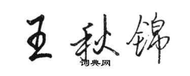 骆恒光王秋锦行书个性签名怎么写