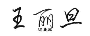 骆恒光王丽旦行书个性签名怎么写