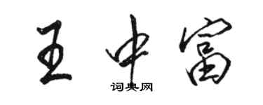 骆恒光王中富行书个性签名怎么写