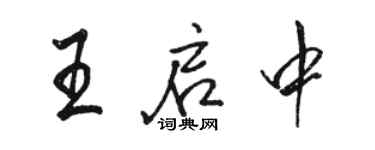 骆恒光王启中行书个性签名怎么写