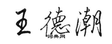 骆恒光王德潮行书个性签名怎么写