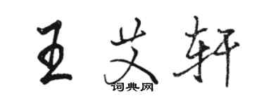 骆恒光王艾轩行书个性签名怎么写