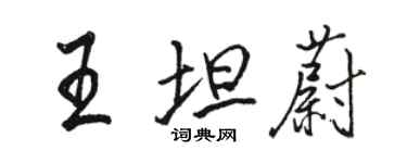 骆恒光王坦蔚行书个性签名怎么写