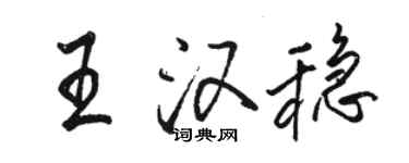 骆恒光王汉稳行书个性签名怎么写
